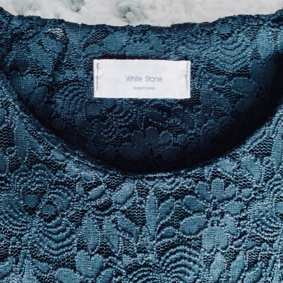 White Stone Stretchy Lacy Mini Dress - Picture 4 of 5